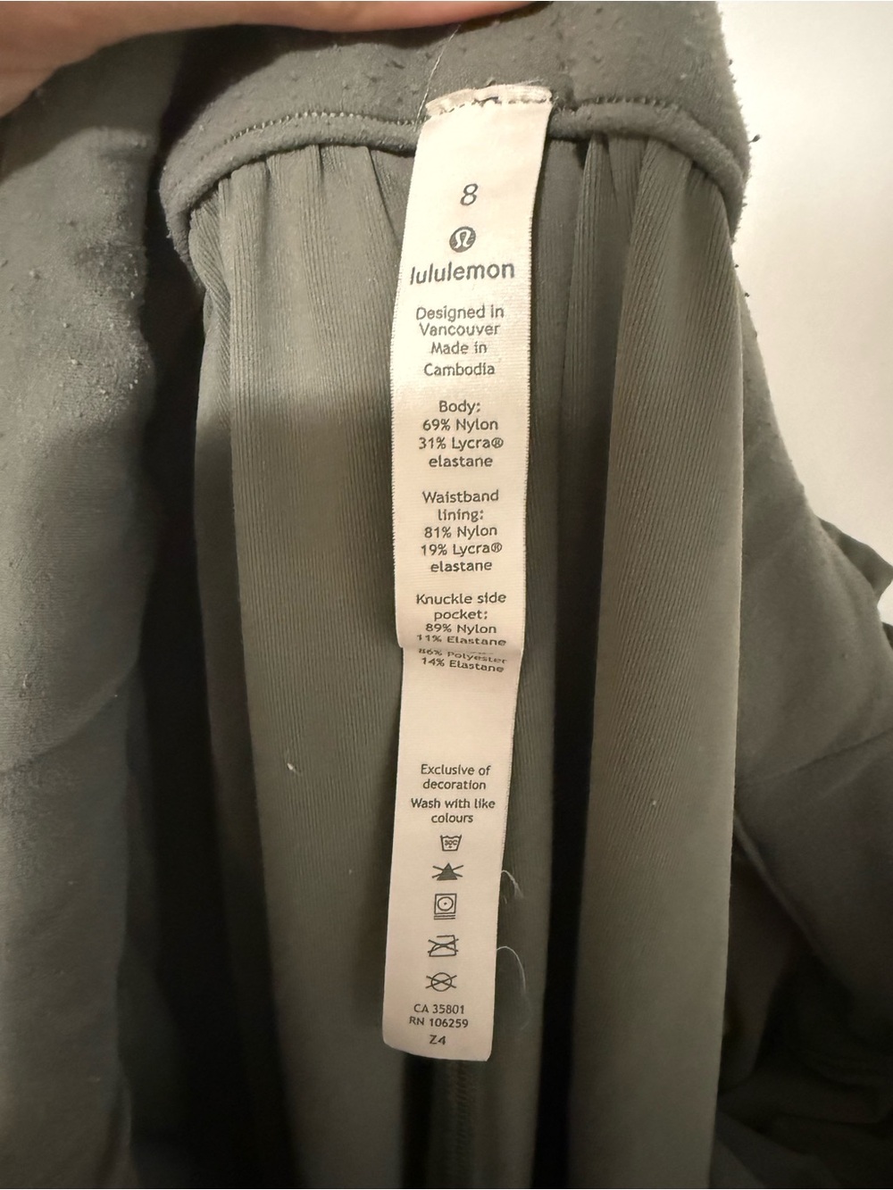 132. lululemon athletica Luxtreme On The Fly Grey Sage Track Joggers Size 8 - Picture 8 of 8